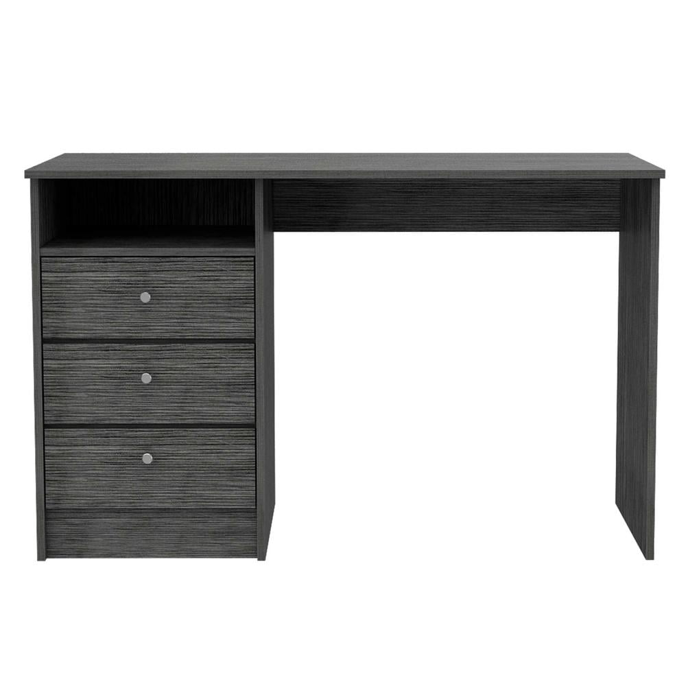 FM FURNITURE Naples 3-Drawer Engineered Wood Computer Desk in Smokey Oak