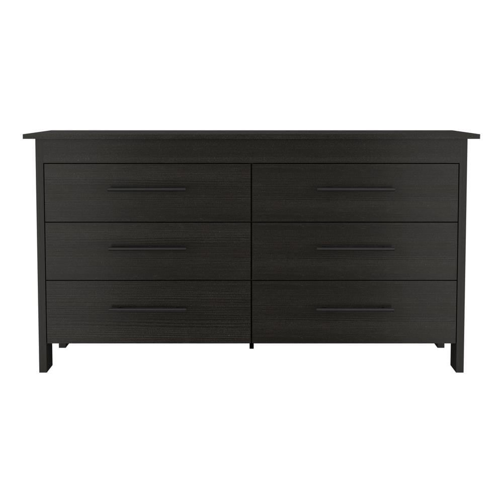 Depot E-Shop 6 Drawer Double Dresser, Four Legs, Superior Top