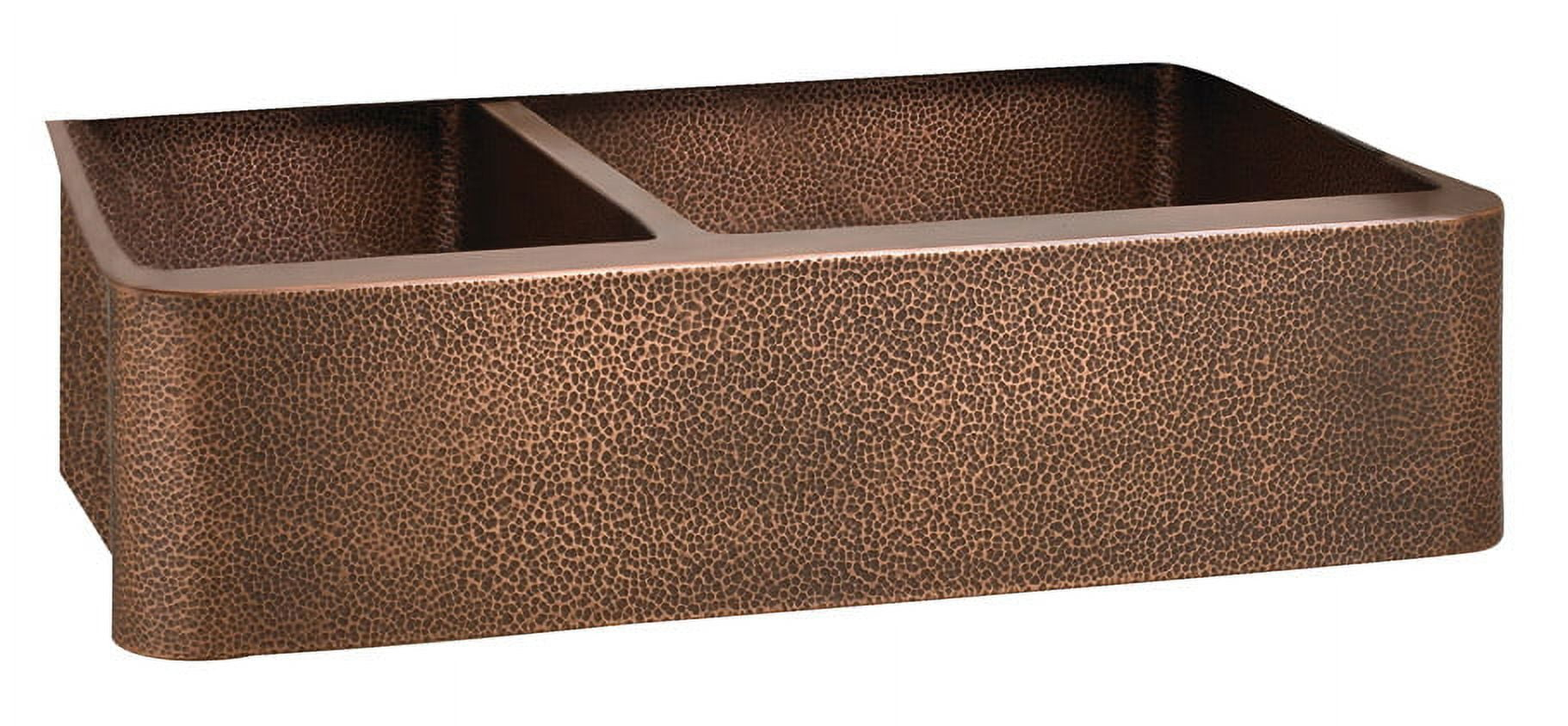 Perla 33'' L Farmhouse / Apron Double Bowl Copper Kitchen Sink