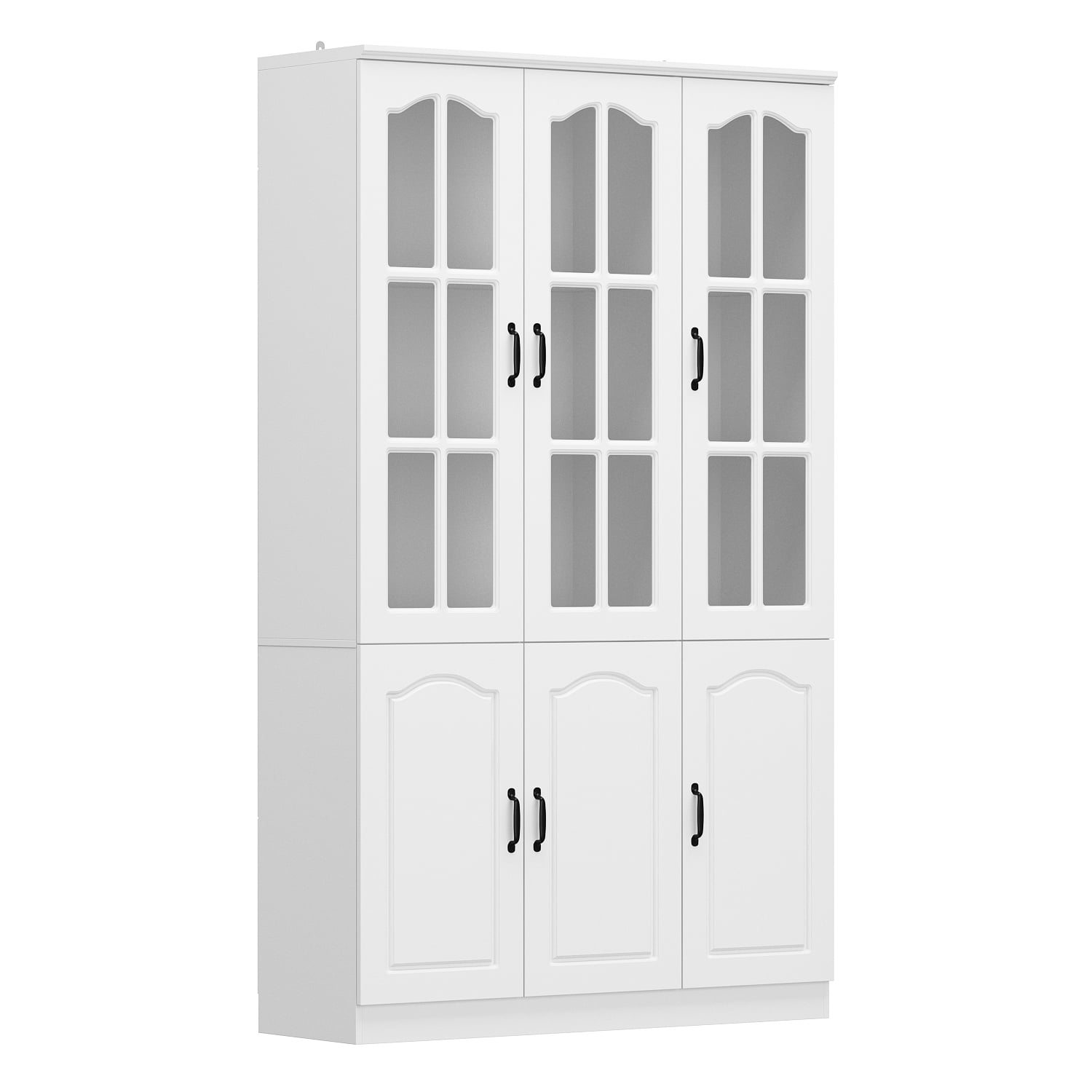 KULAGAGA 78.7" Kitchen Pantry Storage Cabinet, Freestanding Pantry with 6 Doors for Home Kitchen White