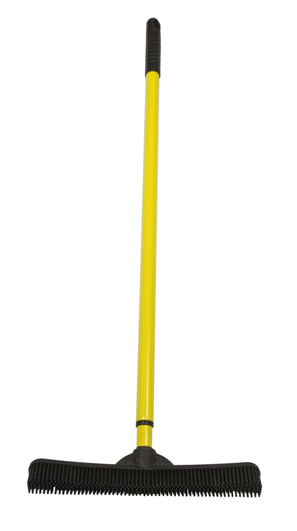Black and Yellow Telescoping Rubber Broom with Squeegee