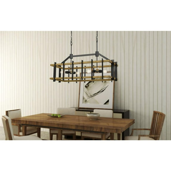FX-3705-6-Cal Lighting-Bruck - 6 Light Chandelier In Industrial Style-26.75 Inches Tall and 41 Inches Wide
