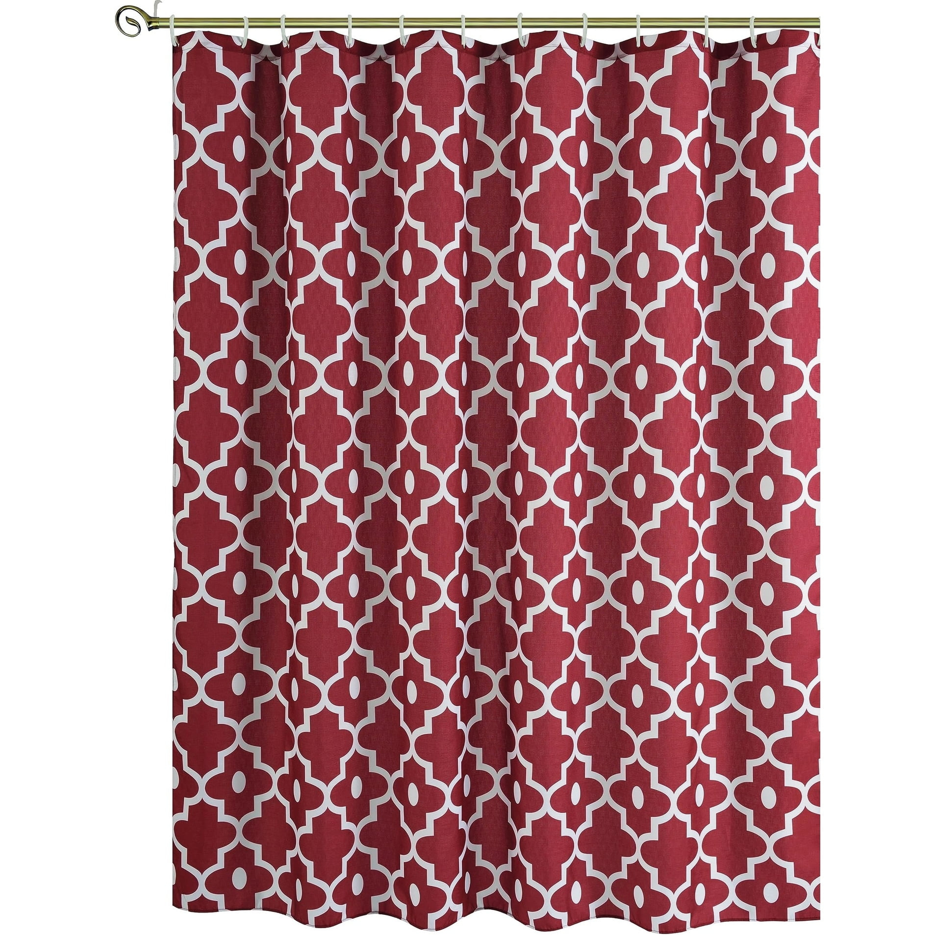 Fabric Shower Curtains 72" X 72", Burgundy Morocco Pearl Printed