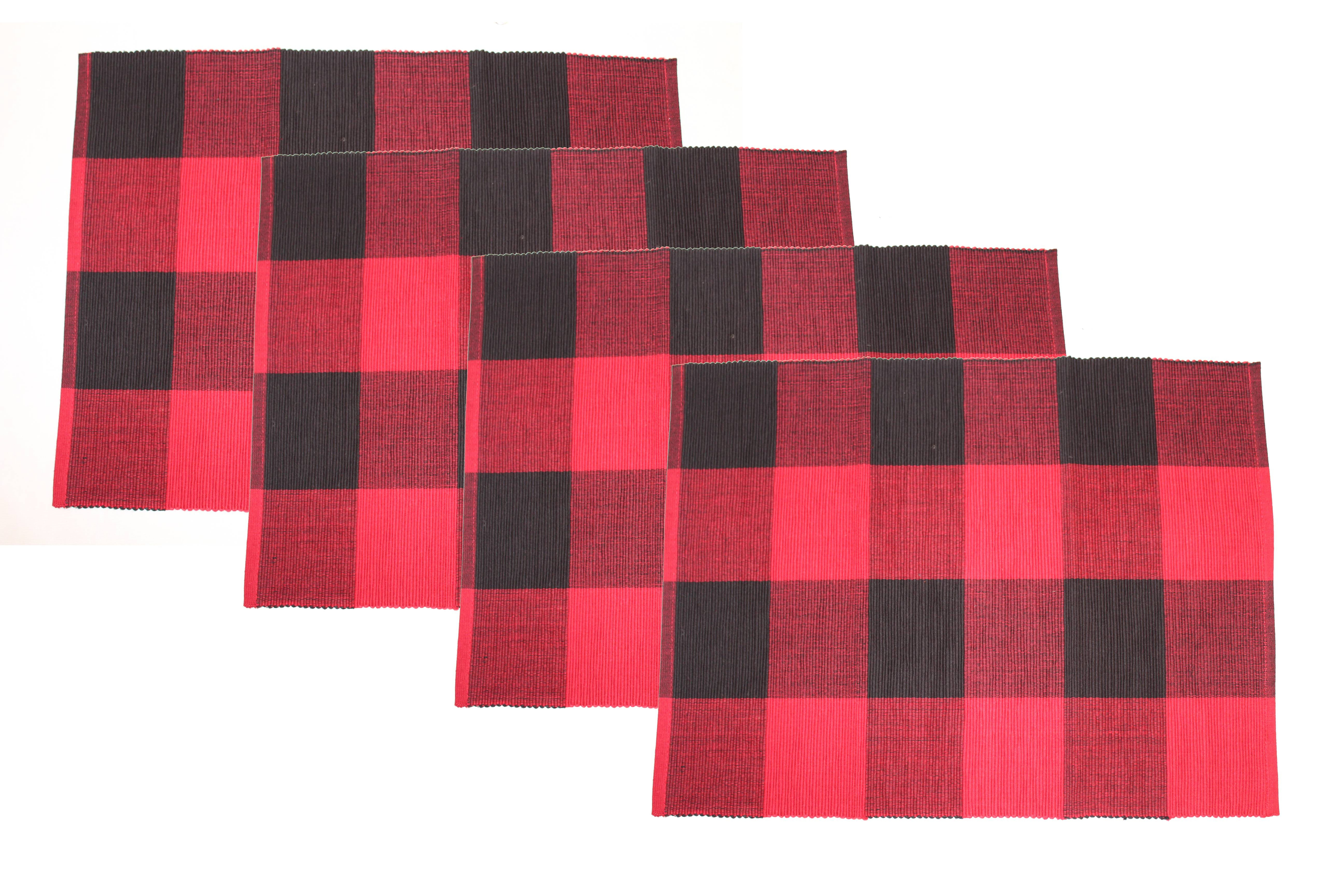 Fabstyles Buffalo Check 4 Piece Placemat Set, 13" x 19"