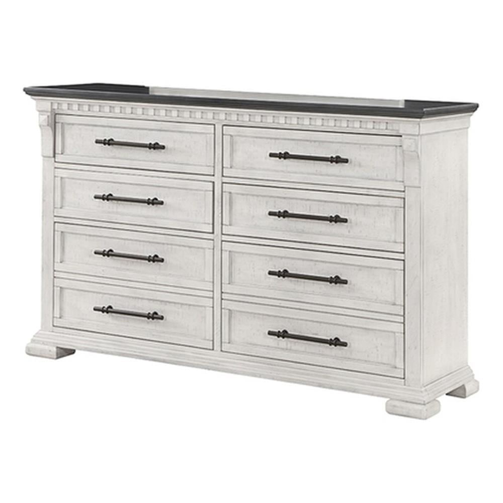 Faith Transitional  Style 8-Drawer Dresser Made With Wood in Antique White