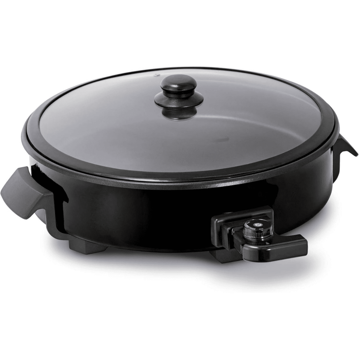 Dash Family Size Electric Skillet with 14 inch Nonstick Surface + Recipe Book for Pizza Burgers, Cookies, Fajitas, Breakfast & More, 20 Cup Capacity, 2.5 Inch Deep, 1400-Watt - Black