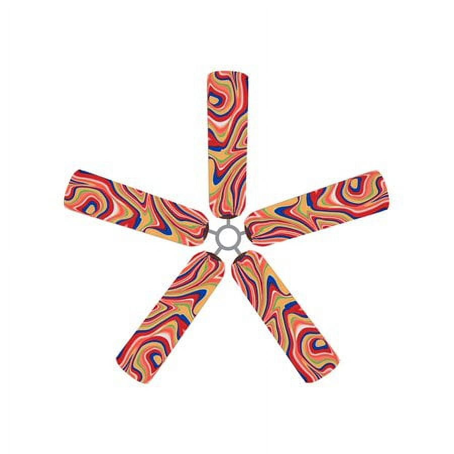 Fan Blade Designs Swirling Rainbow Ceiling Fan Blade Covers