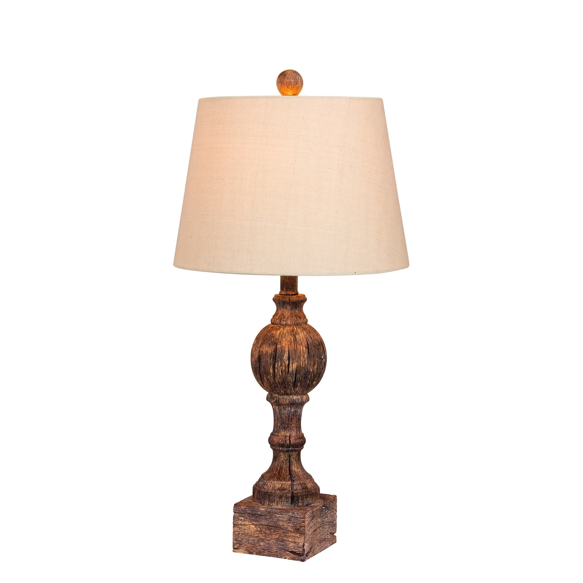 Fangio Lighting 26.5' Sculpted Column Resin Table Lamp, Brown - W-6239CABR