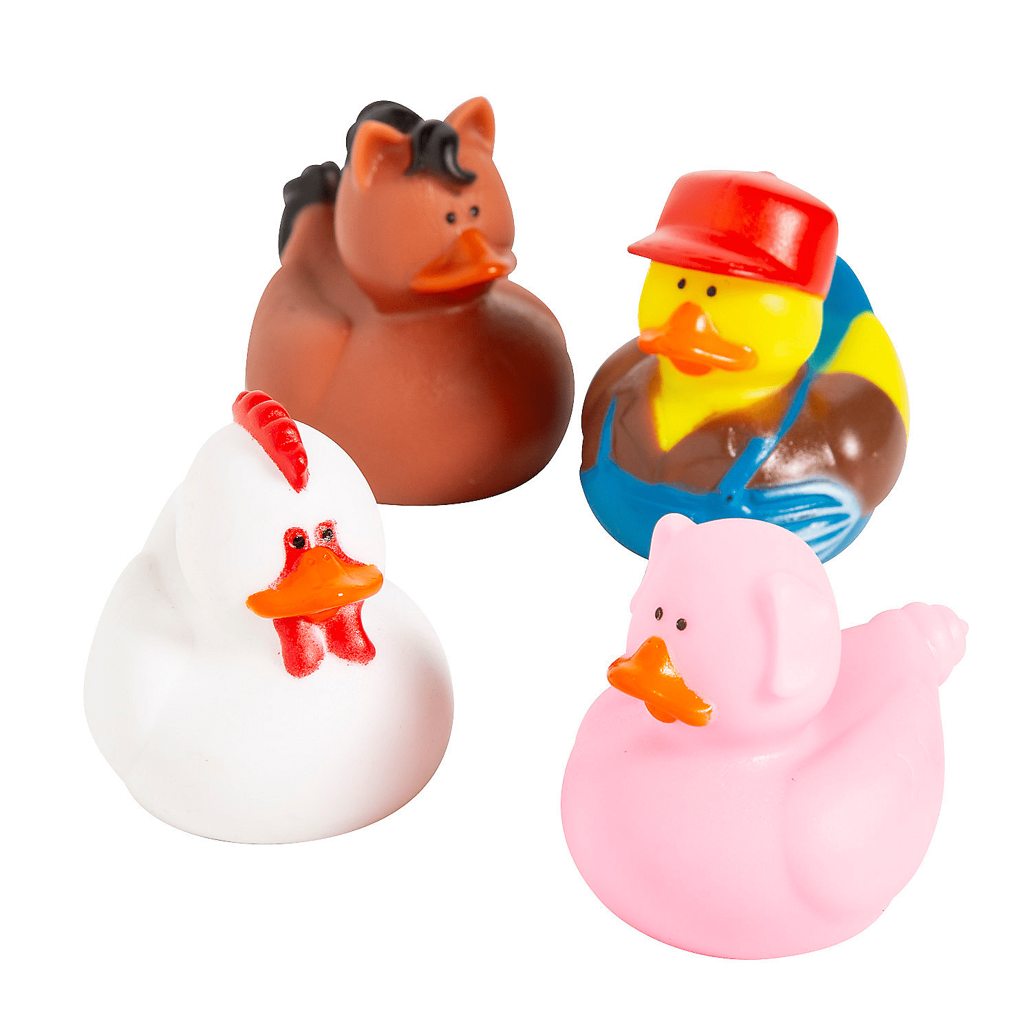 Farm Animal Themed Vinyl Rubber Duckies Set - 12 Pieces