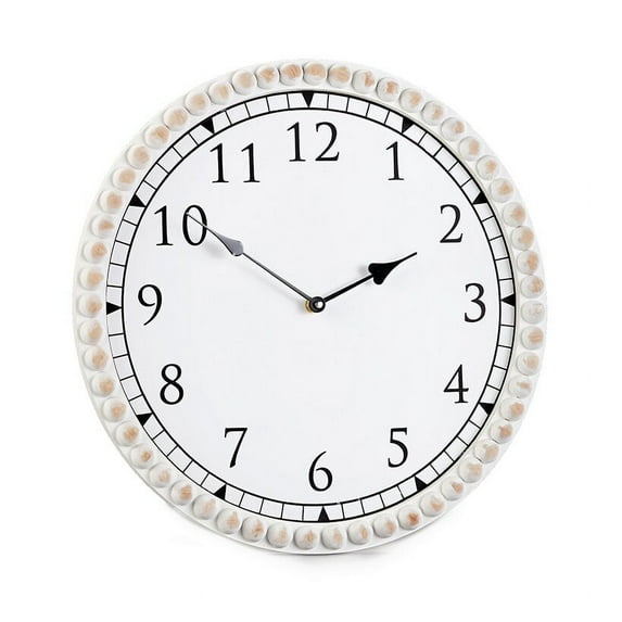The Lakeside Collection Farmhouse Beaded Clocks or Mirrors - Round Clock