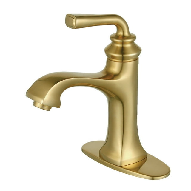 Kingston Brass Restoration Single-Handle 1-Hole Deck Mount Bathroom Faucet with Push Pop-Up