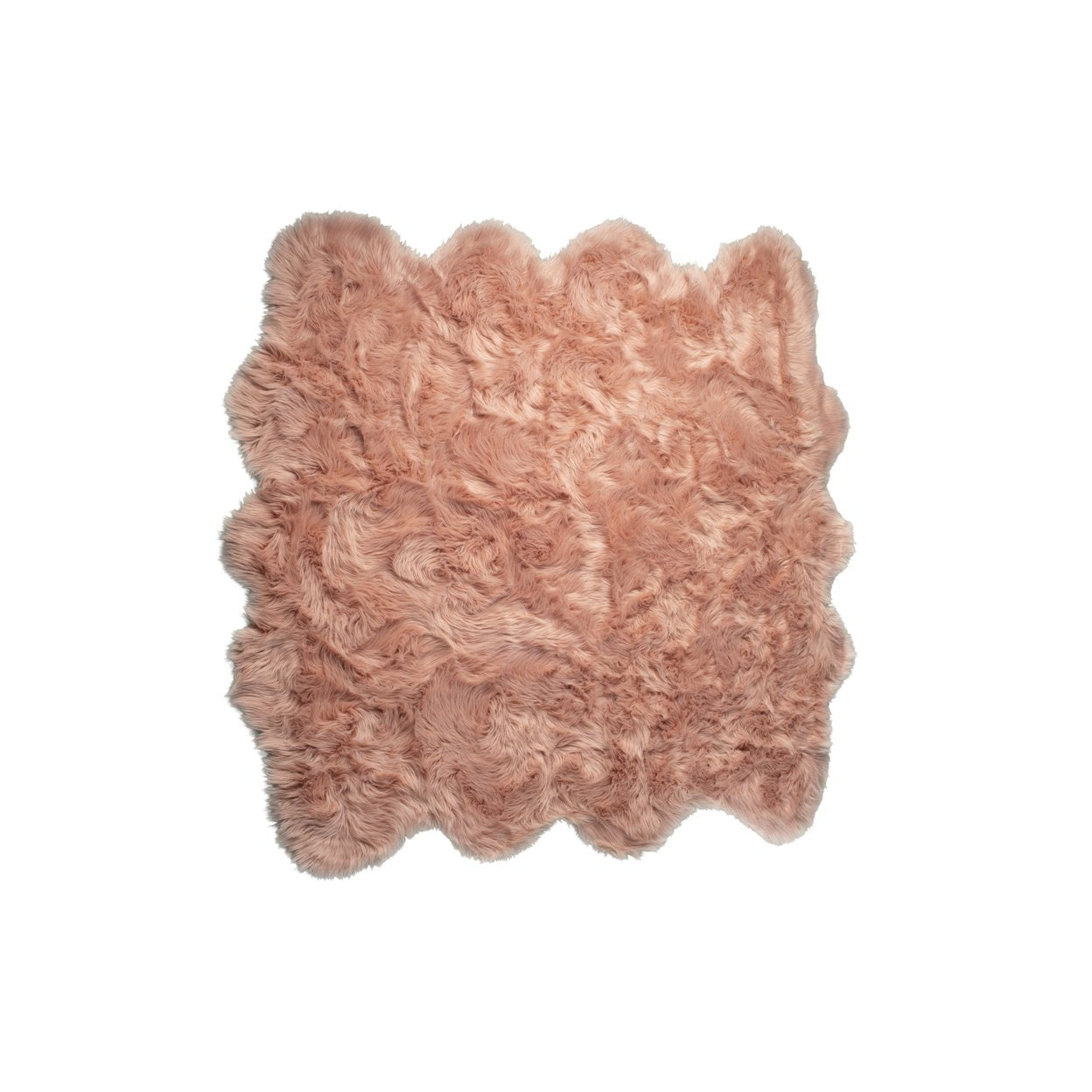 Luxe Gordon Faux Sheepskin Octo Rug 6x6 Natural Ivory 2 Inch Thick