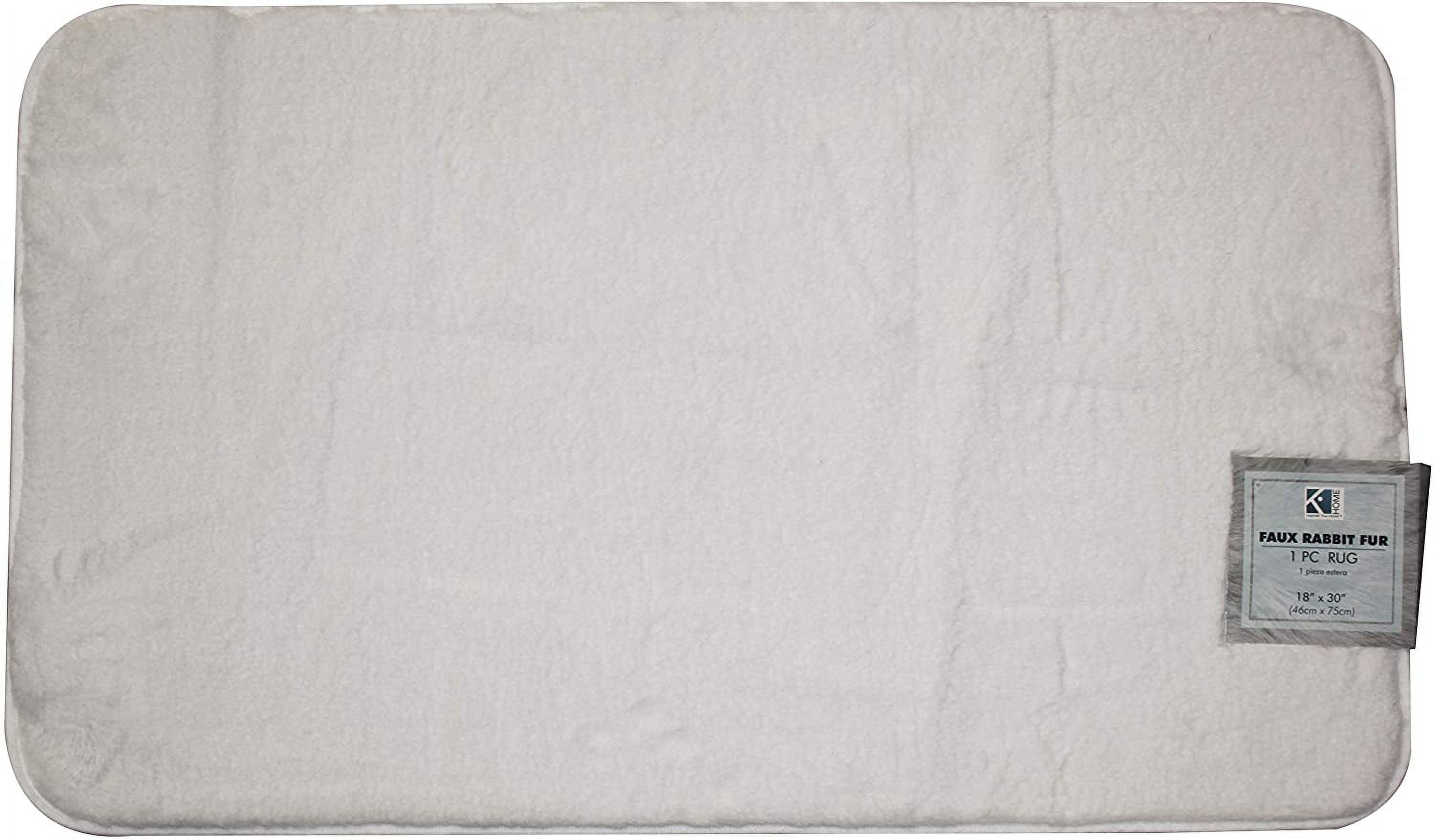 Faux Rabbit Fur Bath Rug Non-Slip Mat Bathoom Carpets Home Décor 17"x24" - White