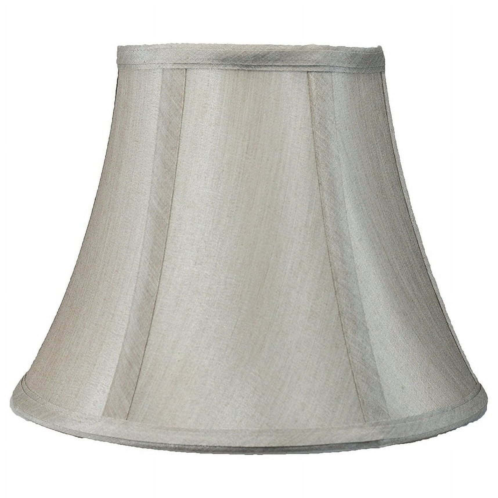 Faux Silk Bell Lamp Shade, 5 inch Top, 9 inch Bottom, 7 inch Slant Champagne Single