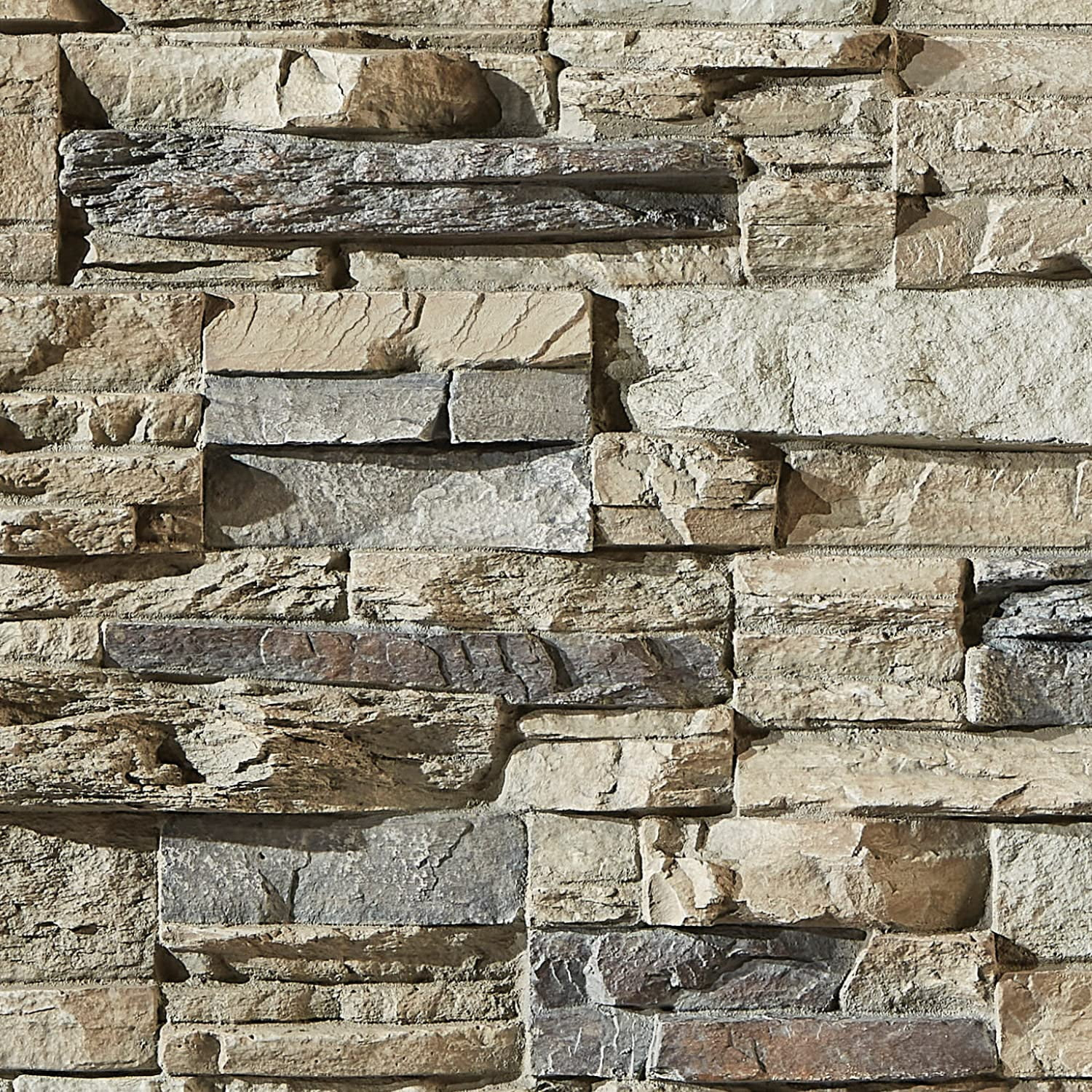 Faux Stacked Stone 3D Textured Wall Panel Sample | Sedona | 8"L x 8"H | Sample Size | Ocean Mist