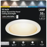 Feit Electric Flush Mount LED Round Flat Panel Light, White