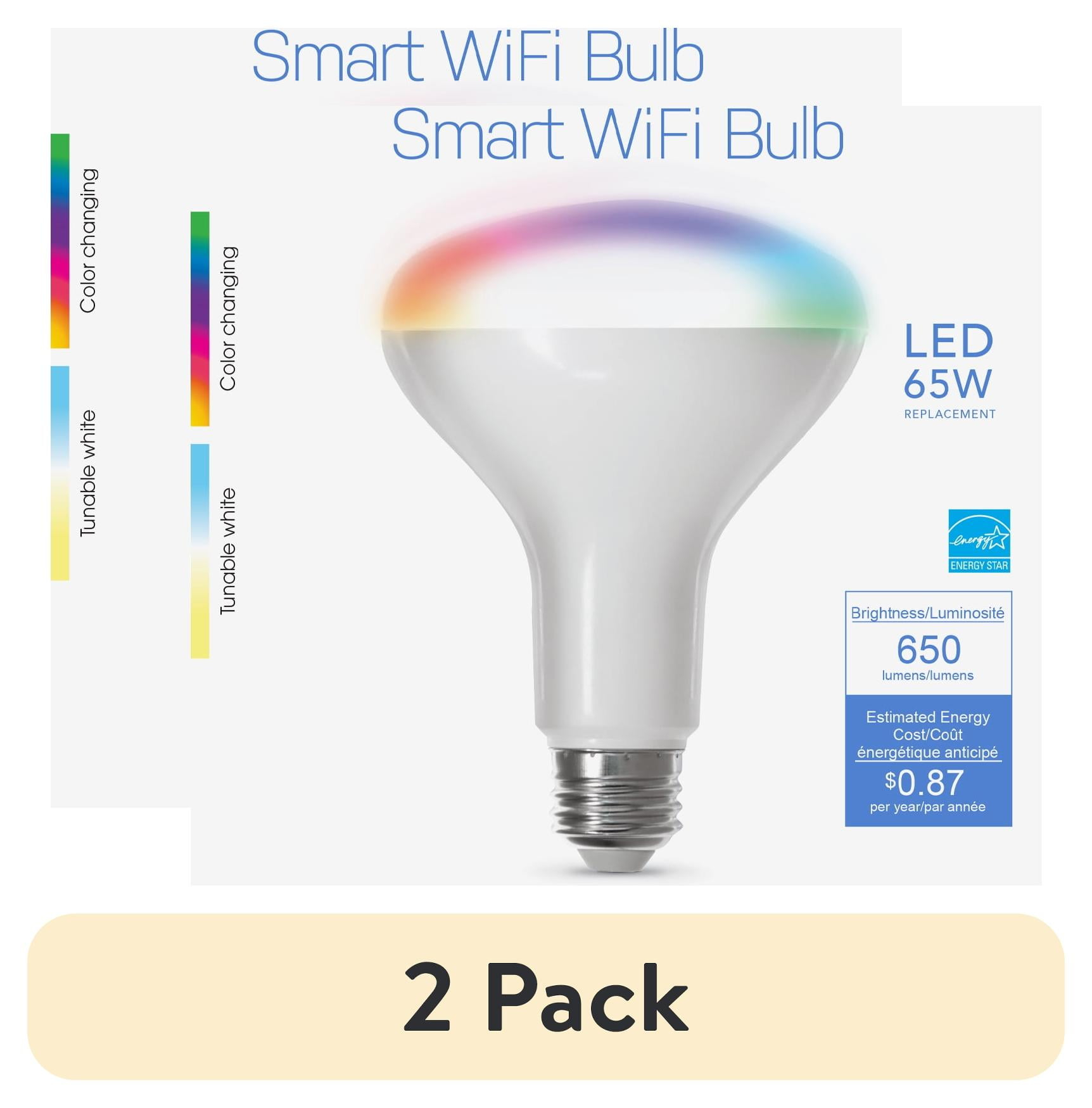 Feit Electric Smart LED Bulb 65W Equivalent Full Color/Tunable White, BR30, Med E26 Base, Dimmable