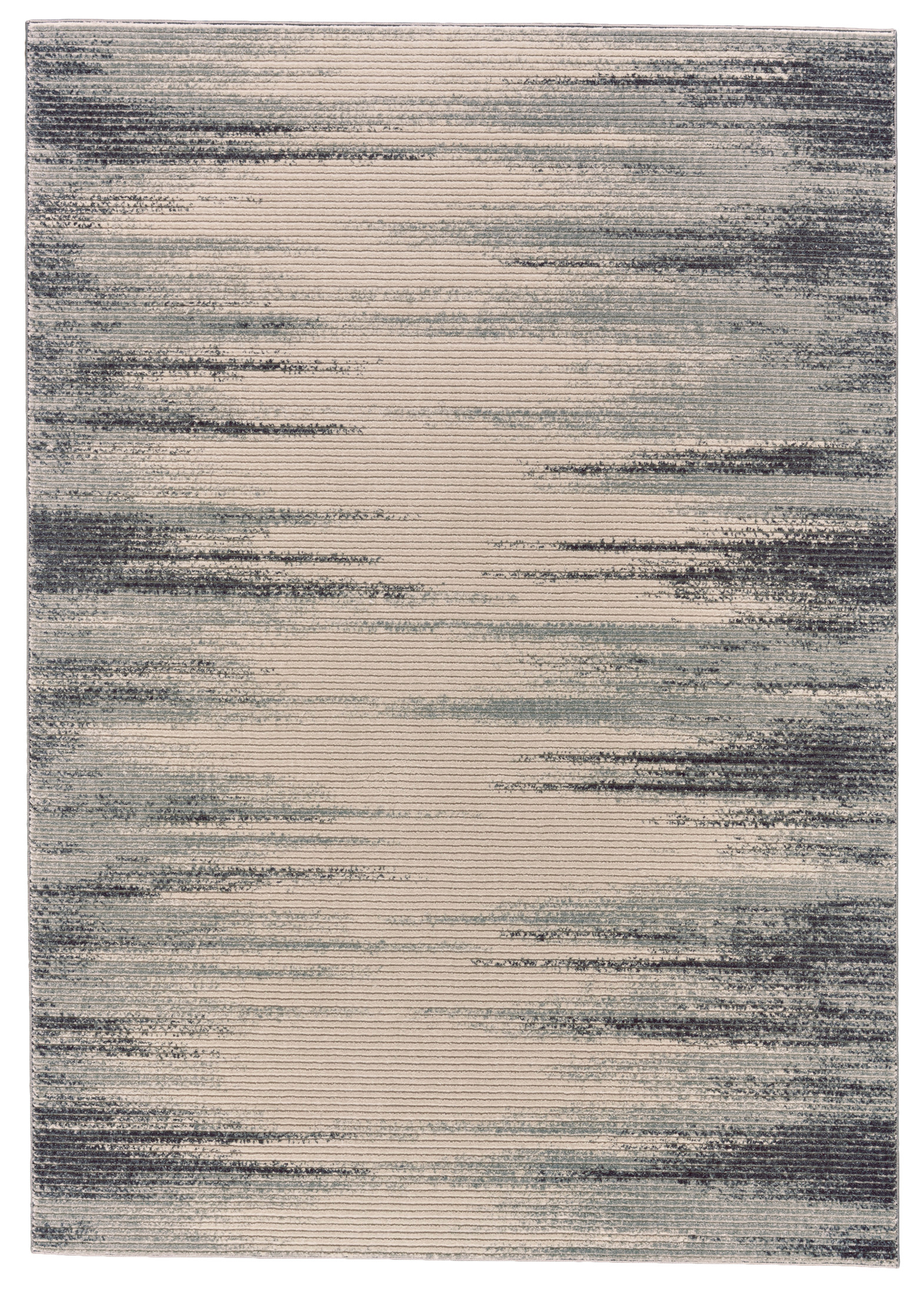 Feizy Akhari Transitional Abstract, Ivory/Gray/Black, 1'8" x 2'10" Accent Rug Easy Care Stain Resistant Fade Resistant Casual Gradient & Ombre Design Carpet for Living Dining Bed Room