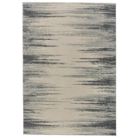 Feizy Akhari Transitional Abstract, Ivory/Gray/Black, 1'8" x 2'10" Accent Rug Easy Care Stain Resistant Fade Resistant Casual Gradient & Ombre Design Carpet for Living Dining Bed Room