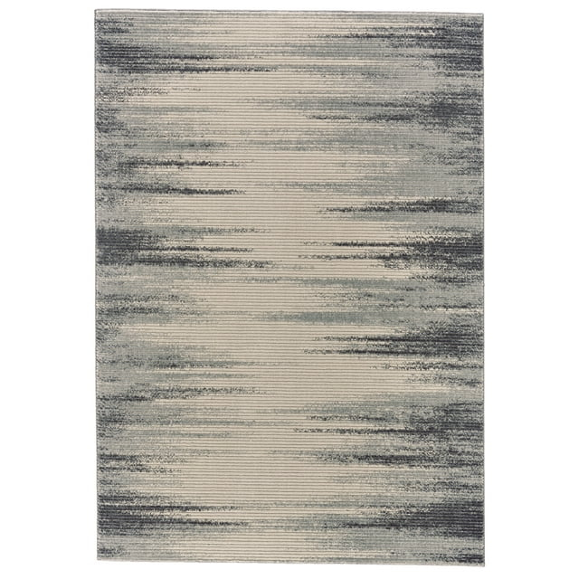 Feizy Akhari Transitional Abstract, Ivory/Gray/Black, 1'8" x 2'10" Accent Rug Easy Care Stain Resistant Fade Resistant Casual Gradient & Ombre Design Carpet for Living Dining Bed Room
