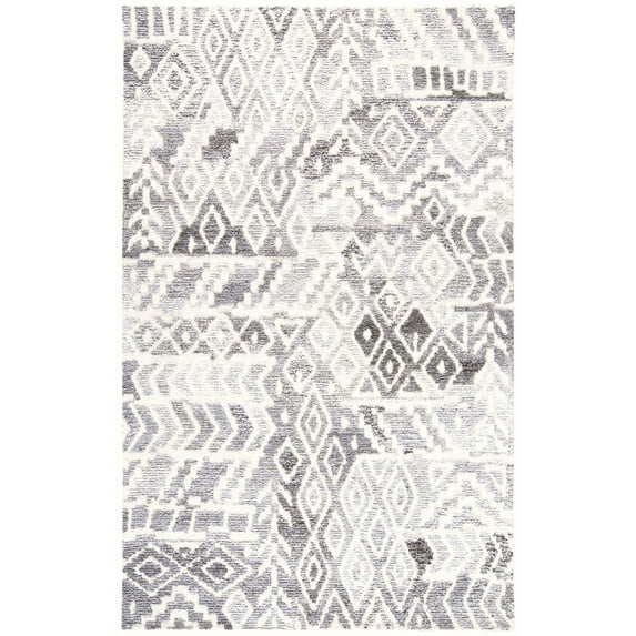 Feizy Asher Transitional Distressed, Gray/White, 8' x 10' Area Rug Sheen Fade Resistant Bohemian & Eclectic Abstract Design Carpet for Living Dining Bed Room