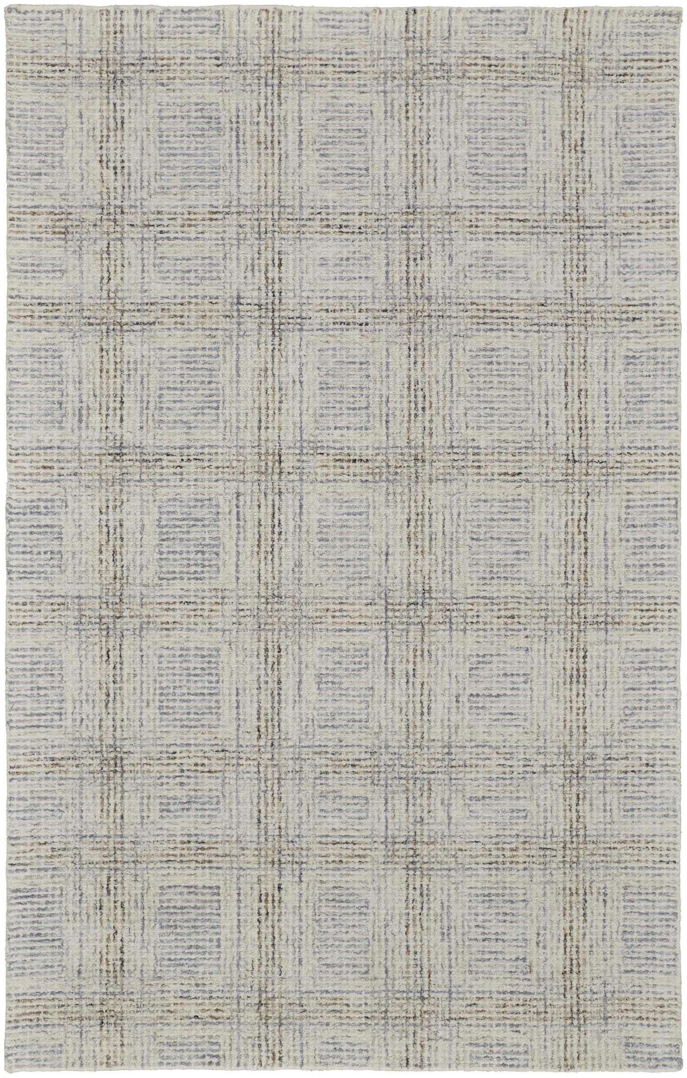Feizy Belfort Transitional Geometric, Ivory/Gray/Tan, 2' x 3' Accent Rug Easy Care Stain Resistant Water Resistant Casual Solid Design Carpet for Living Dining Bed Room