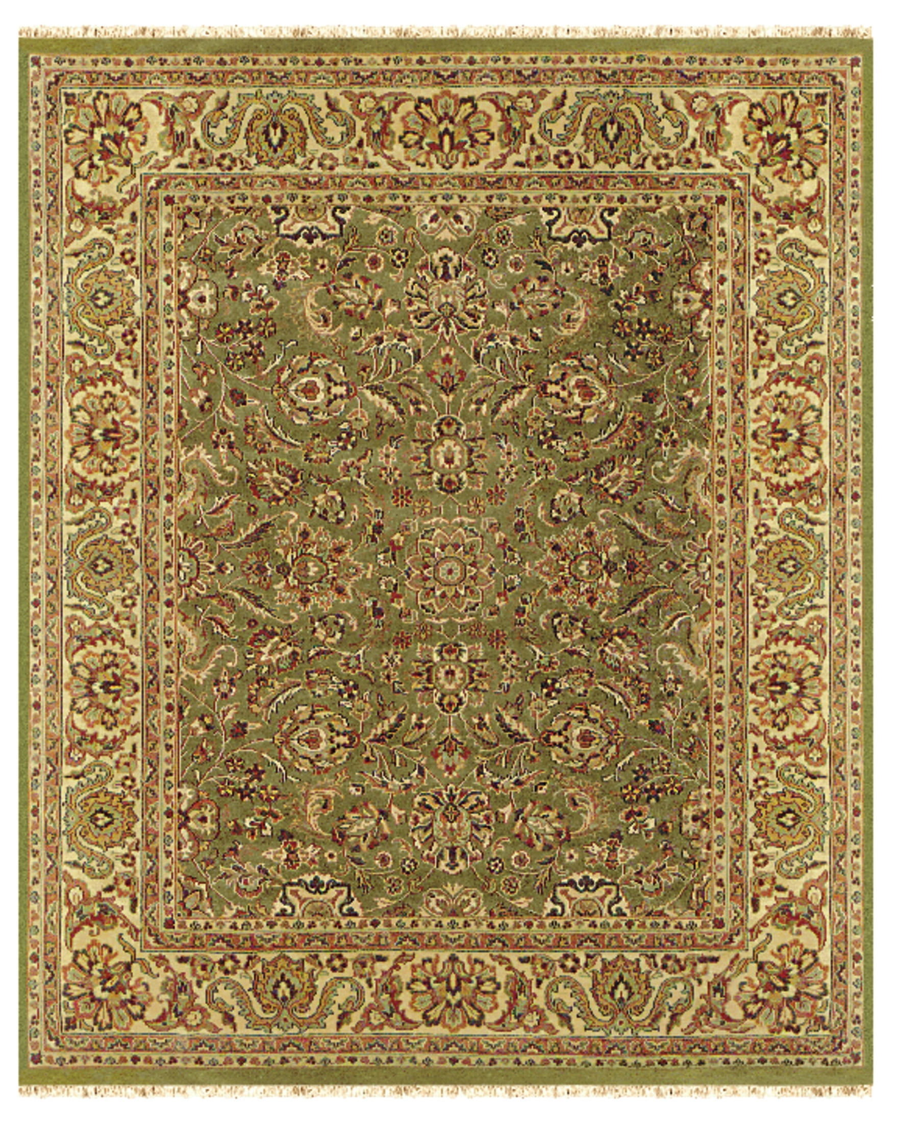 Feizy Edmonton Traditional Persian, Green/Tan, 8'6" x 11'6" Area Rug Stain Water Resistant Pet & Kid Friendly Persian Medallion Design Carpet for Living Dining Bed Room