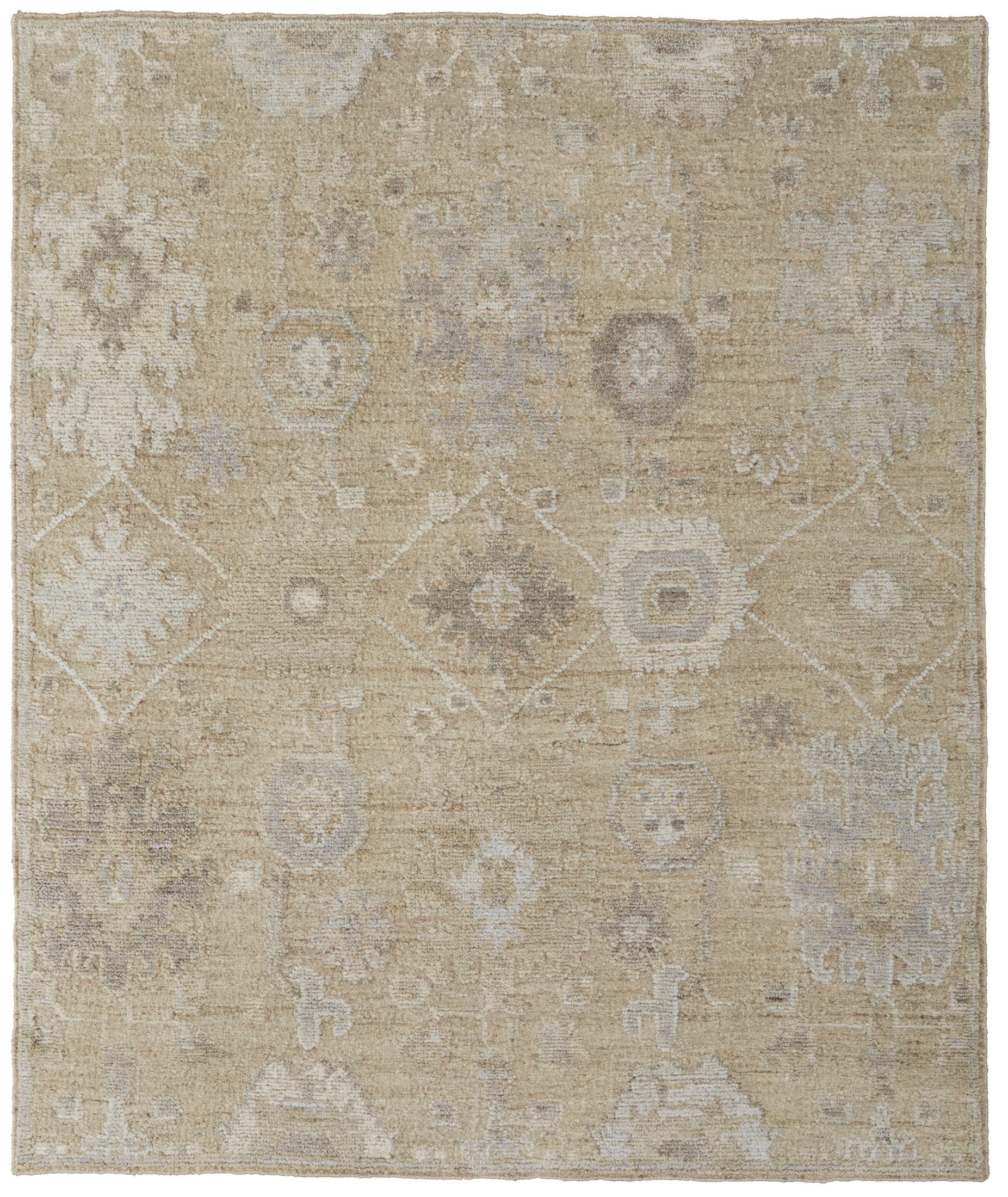 Feizy Graffon Transicional Floral y Botánico, Bronceado/gris/marfil, Muestra de 1'6" x 1'6" Resistente a las Manchas, Alfombra de Diseño Artesanal Agradable para Niños de Fácil Cuidado para Sala de Estar, Comedor y Dormitorio