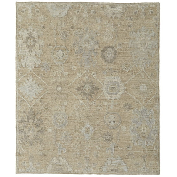 Feizy Graffon Transicional Floral y Botánico, Bronceado/gris/marfil, Muestra de 1'6" x 1'6" Resistente a las Manchas, Alfombra de Diseño Artesanal Agradable para Niños de Fácil Cuidado para Sala de Estar, Comedor y Dormitorio