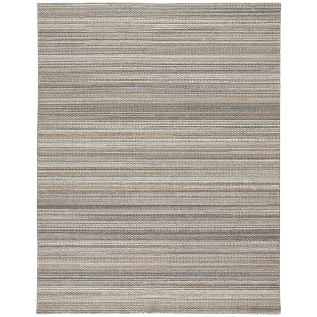 Feizy Keaton Transitional Solid, Brown/Taupe, 4' x 6' Accent Rug Stain Fade Resistant Easy Care Casual Stripes Floor Rug for Living room Bedroom