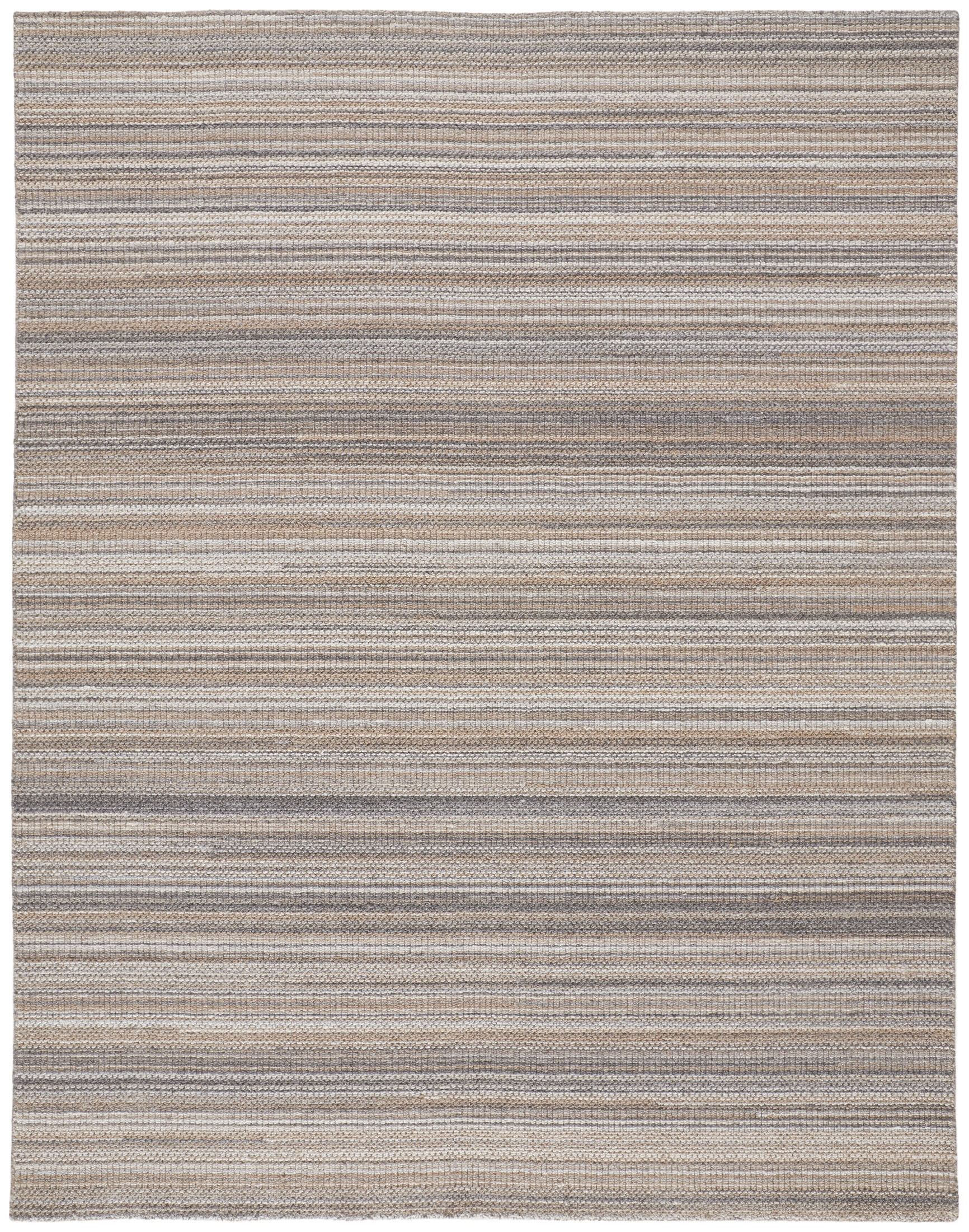 Feizy Keaton Transitional Solid, Brown/Taupe, 4' x 6' Accent Rug Stain Fade Resistant Easy Care Casual Stripes Floor Rug for Living room Bedroom