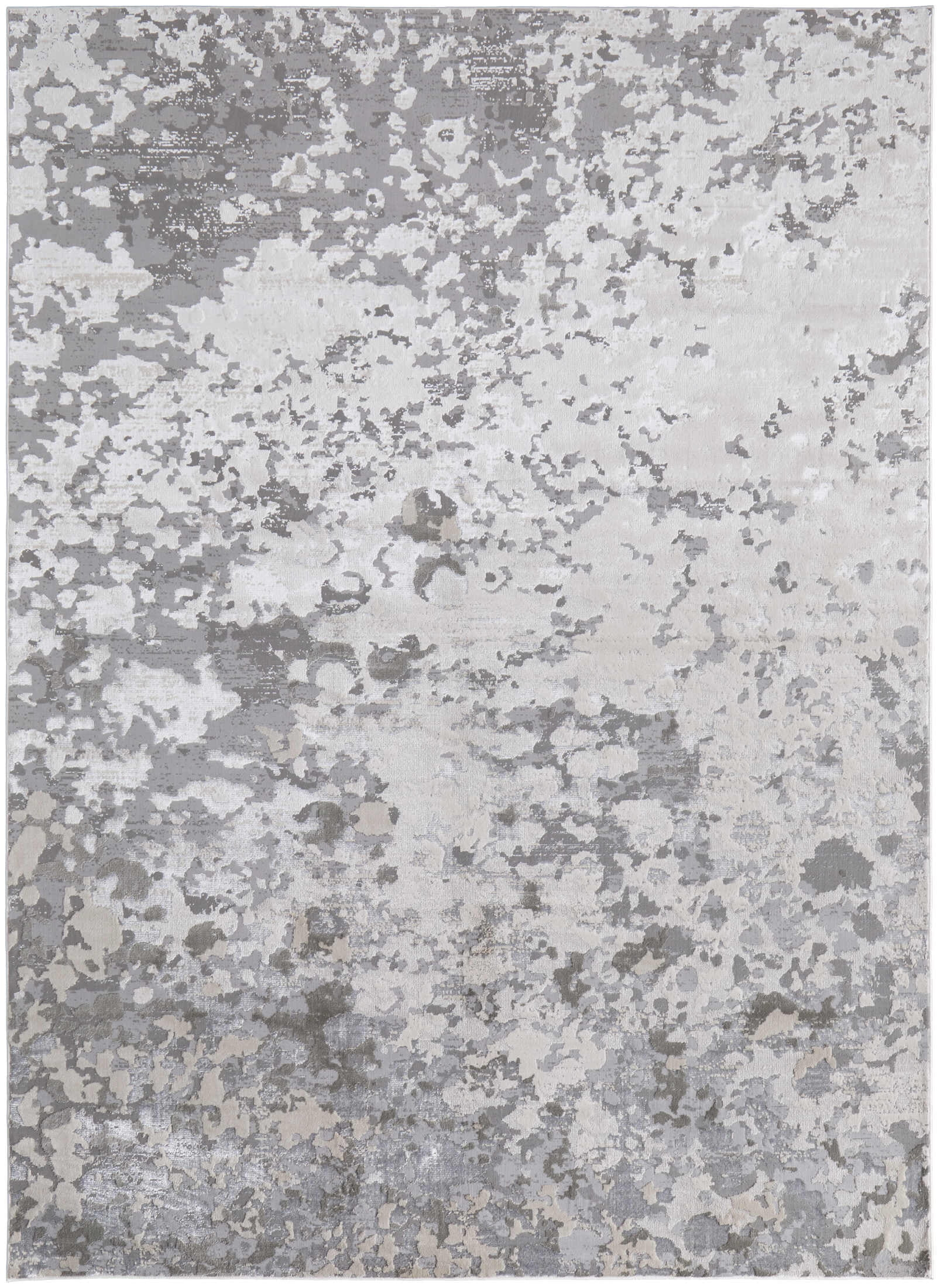 Feizy Micah Modern Abstract, Silver/Gray/White, 6'7" x 9'6" Area Rug Sheen Stain Resistant Fade Resistant Industrial Watercolor Design Carpet for Living Dining Bed Room