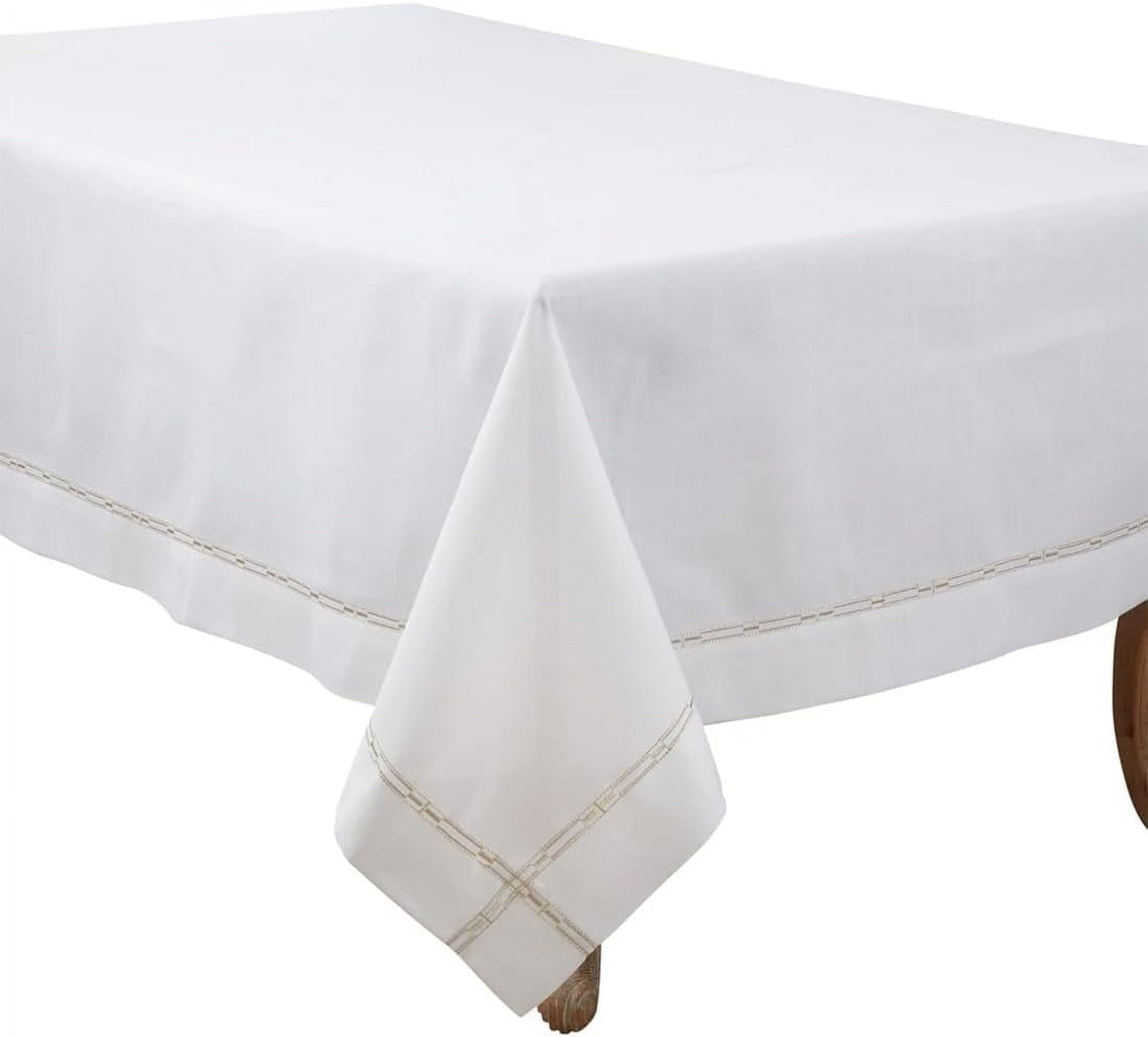 Saro Lifestyle Luxurious Tablecloth with Intricate Embroidery, 72"x180", Gold
