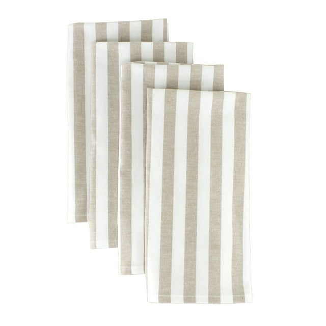 Fennco Styles Soft Thick Striped 100% Pure Cotton Cloth Napkins 20 x 20 Inch, Set of 4