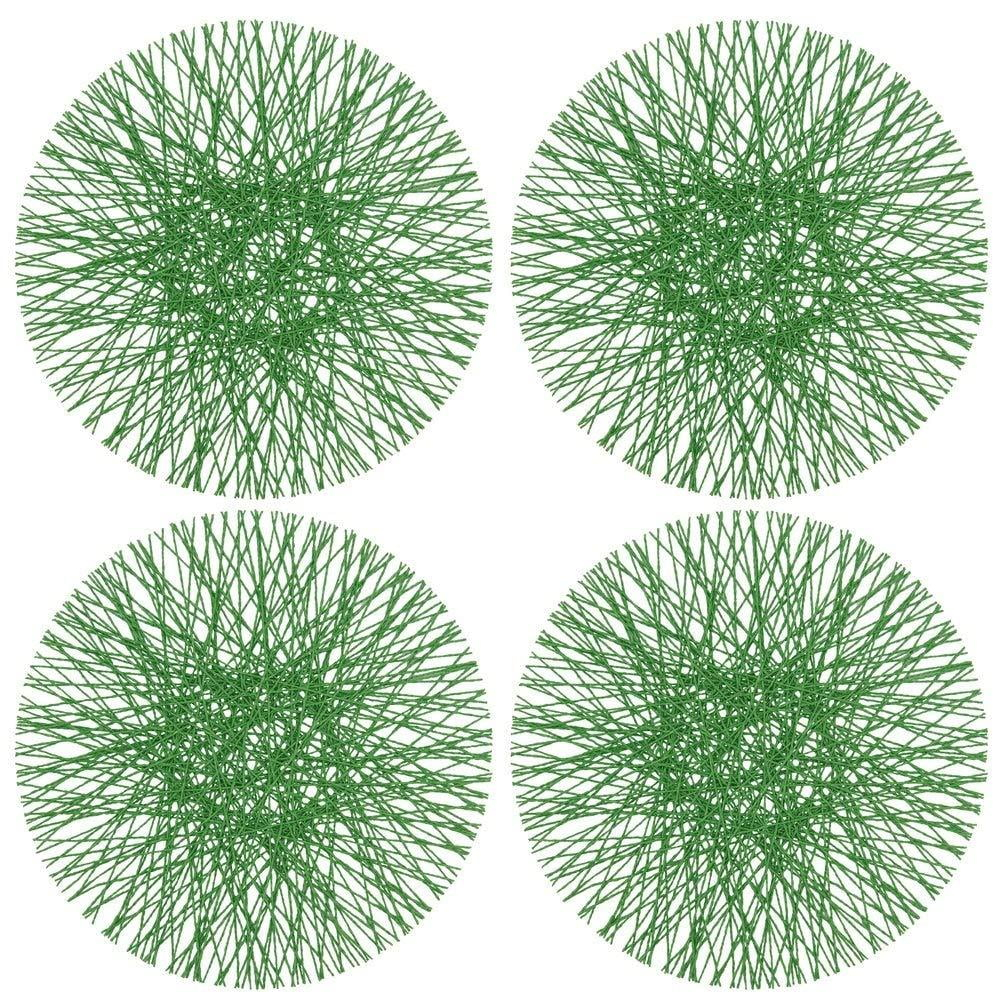 Fennco Styles Unique Paper Straw Placemats 15 Inches Round, Set of 4