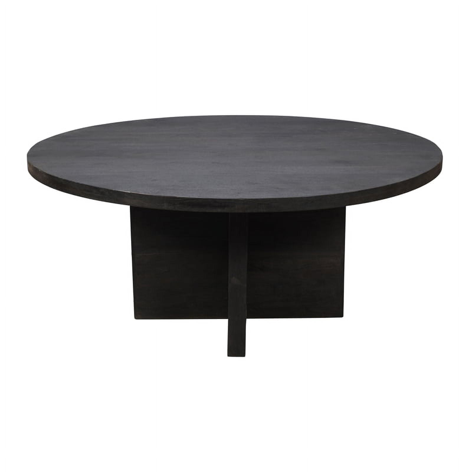 Fernious 60" Round Dining Table in Dark Gray Finish on Mango Solid Wood