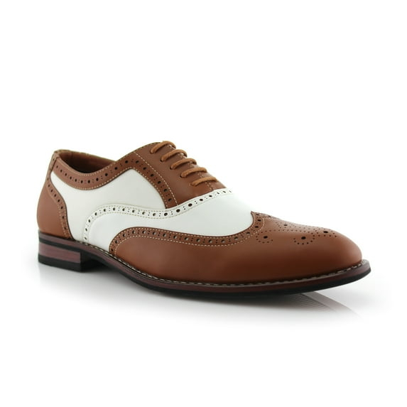 Ferro Aldo Arthur MFA139001D Mens Wingtip Oxford Spectator Dress Shoes, in Brown & White, Men's Size 11