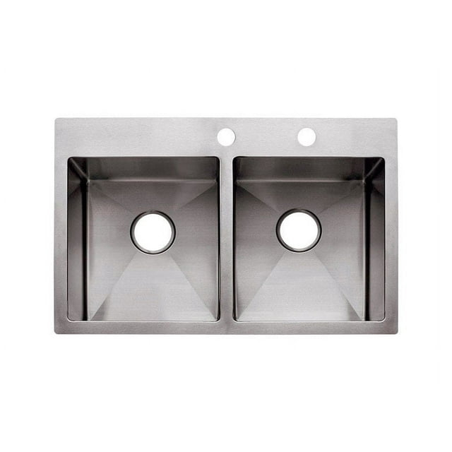 Vector 34" L x 23" W Double Basin Dual Mount Kitchen Sink