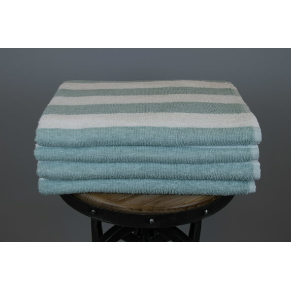 Fibertone 4-Piece Cabana Beach Towel Set, Seafoam (70x30)