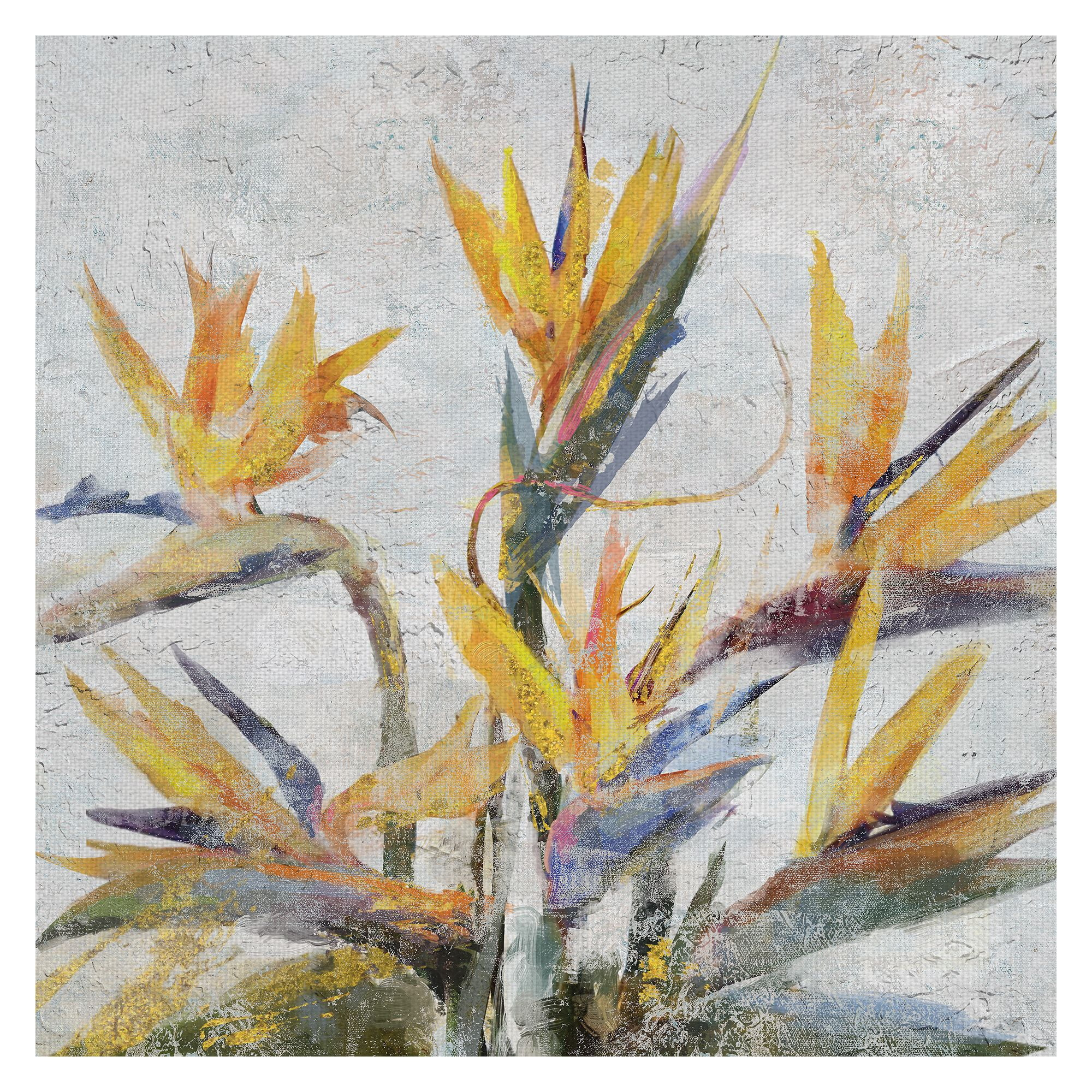 Fine Art Canvas Bird of Paradise Yellow Flowers by Studio Arts Canvas Art Print