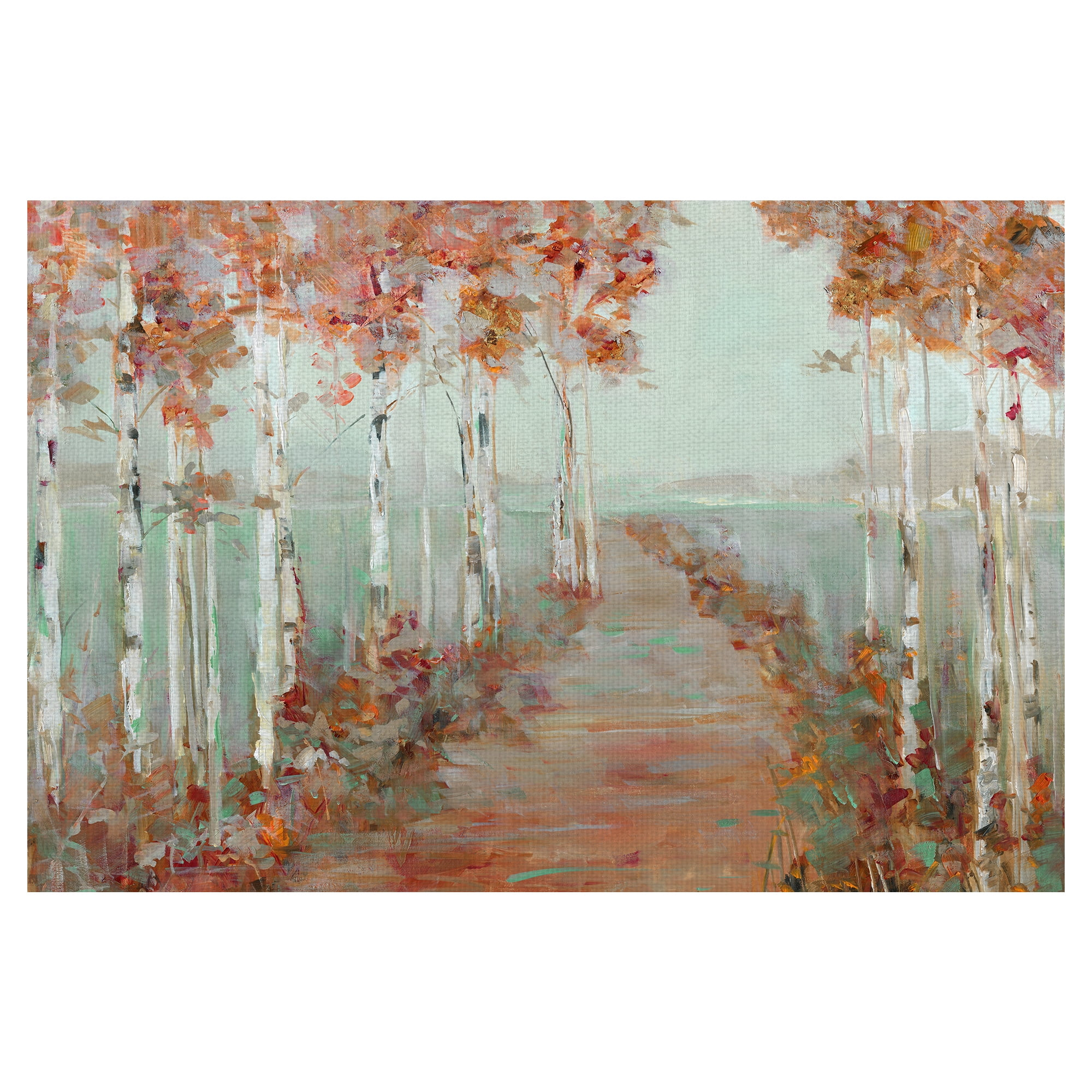 Fine Art Canvas Isle Causeway Autumn Forest by Sally Swatland Canvas Art Print