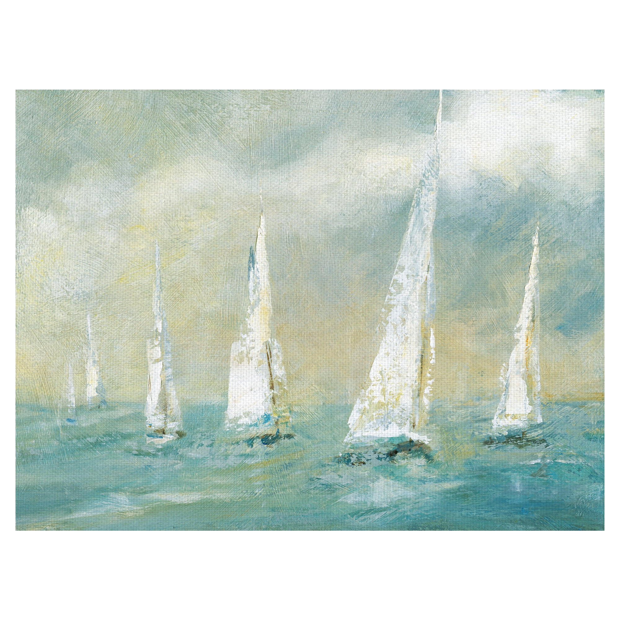 Fine Art Canvas Ocean Breeze Sailboats by Carol Robinson Canvas Art Print