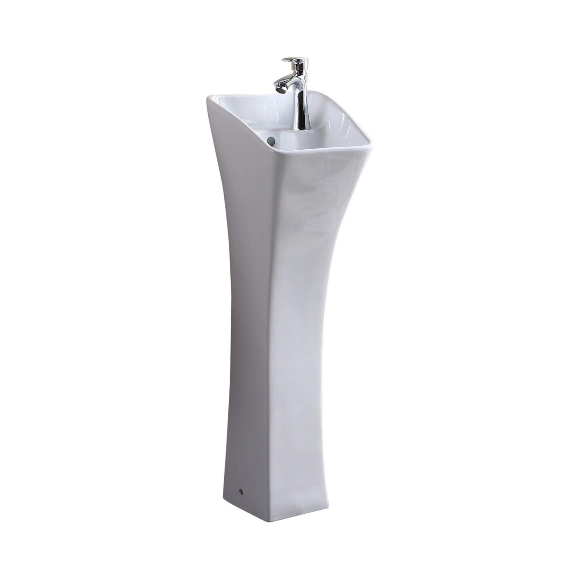 Fine Fixtures Vitreous China Rectangular Pedestal Bathroom Sink