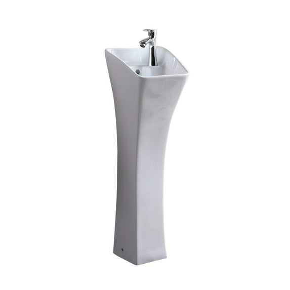Fine Fixtures Vitreous China Rectangular Pedestal Bathroom Sink