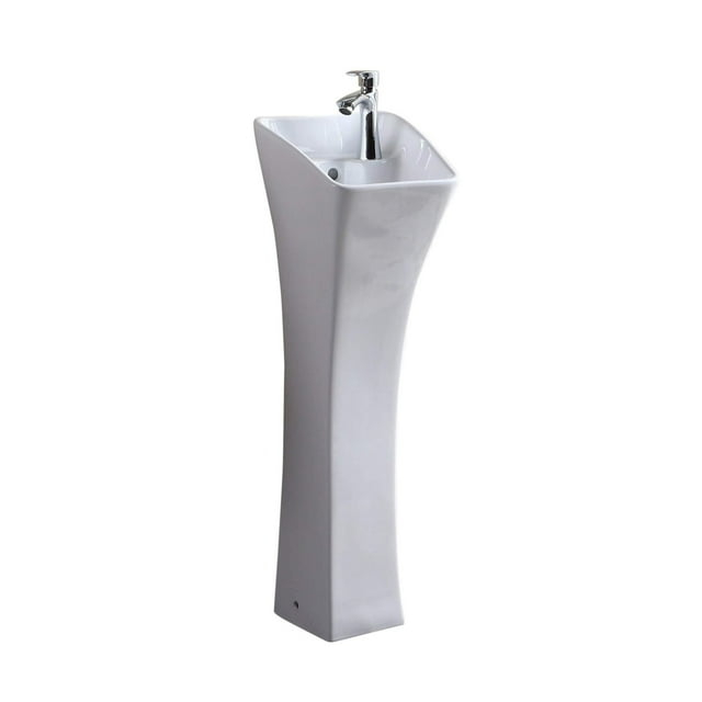 Fine Fixtures Vitreous China Rectangular Pedestal Bathroom Sink