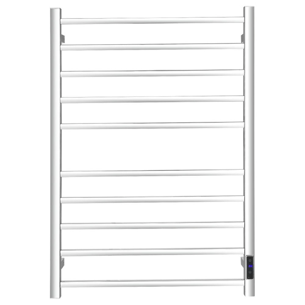 Finihen Wall Mounted Towel Rack, 10 Bar Towel Warmer Wall Mounted Electric Heated Towel Rack with Built-in Timer, for Bathroom, laundry Room, Silver