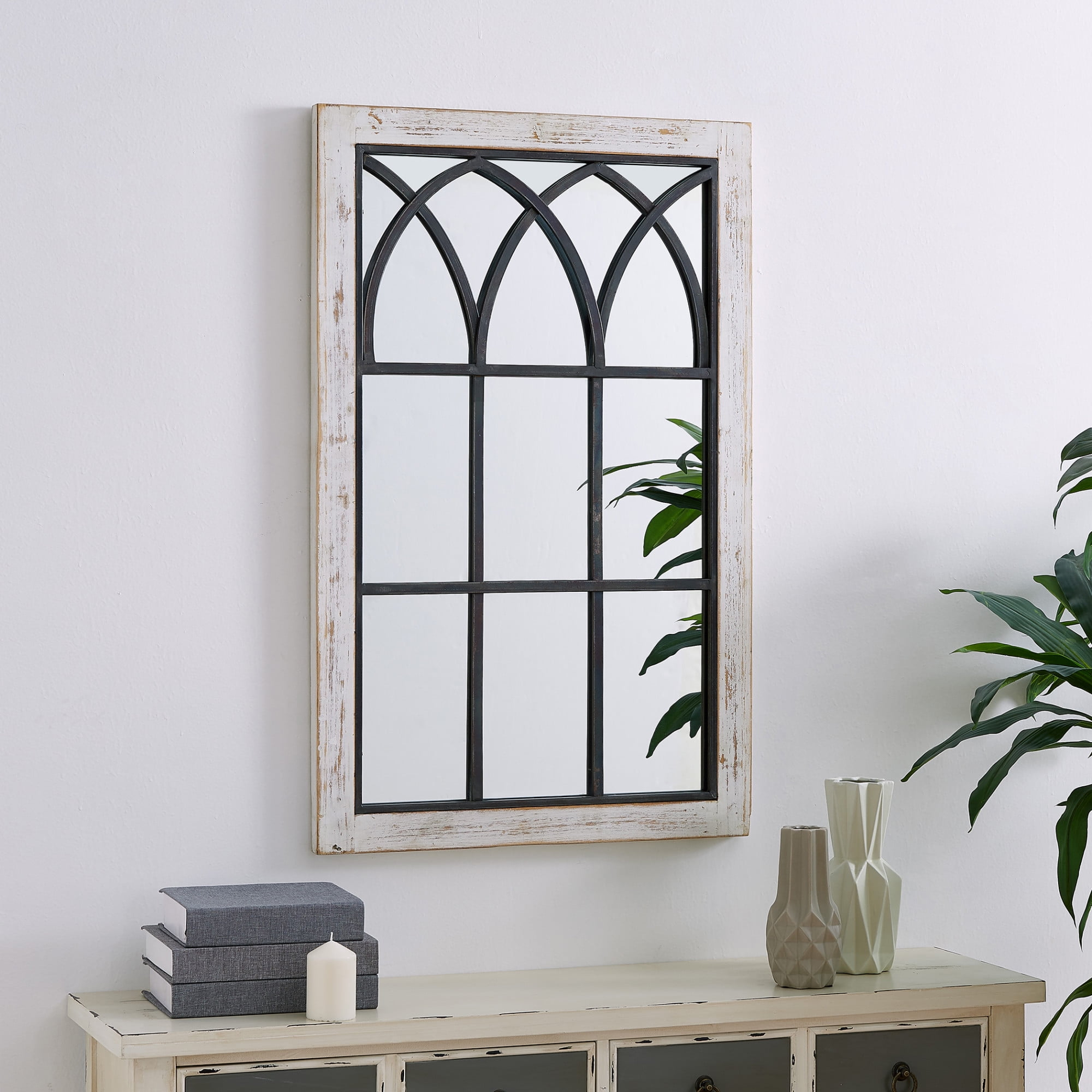 FirsTime & Co. White Vista Arch Wall Mirror, Farmhouse, Rectangular, 23.6 x 1.25 x 37.4 in