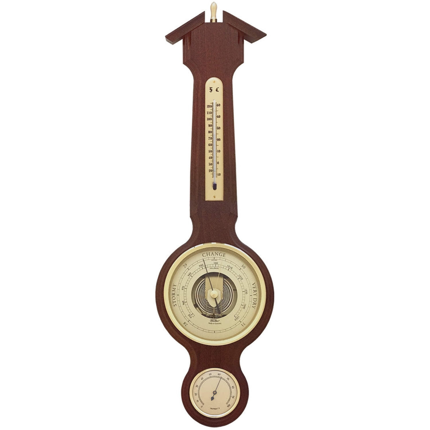 Fischer Sheraton Weather Station, Thermometer, Barometer & Hygrometer 555 mm / 21.9", 4673 US Version
