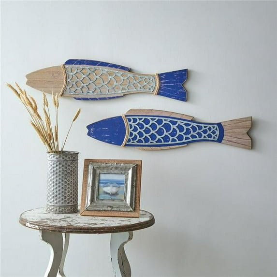CTW Home 440320 Fish Wood Wall Decor - Set of 2