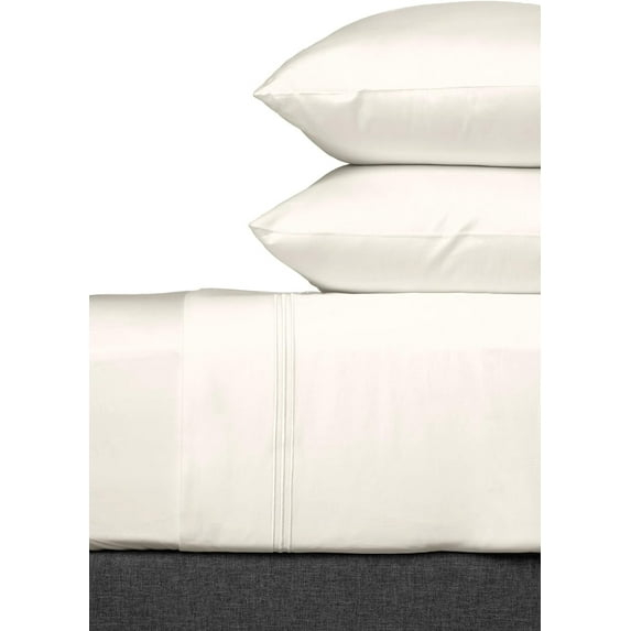 Fishers Finery 100% Certified Egyptian Cotton Sheet Sets, 500 Thread Count 4 Piece - Premium, Soft and Breathable Sheets - 16in Deep Pocket Classic Set (Ivory,K,4Pack)